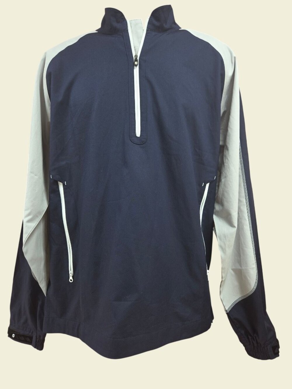 FootJoy Mens Navy Half-Zip Windbreaker Jacket Medium